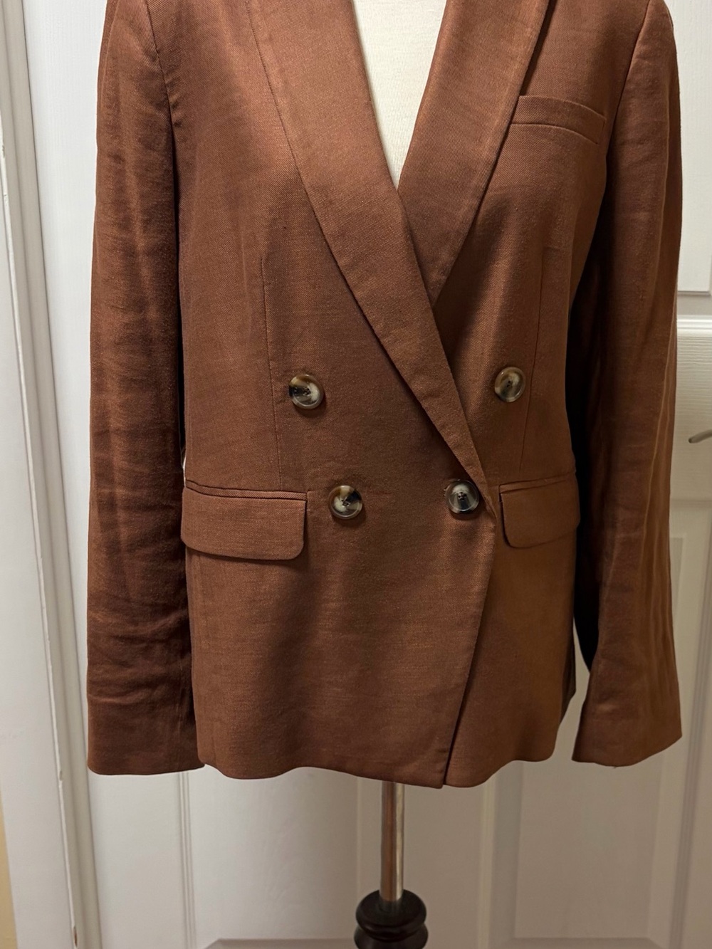 Elie Tahari Double-Breasted Brown Blazer